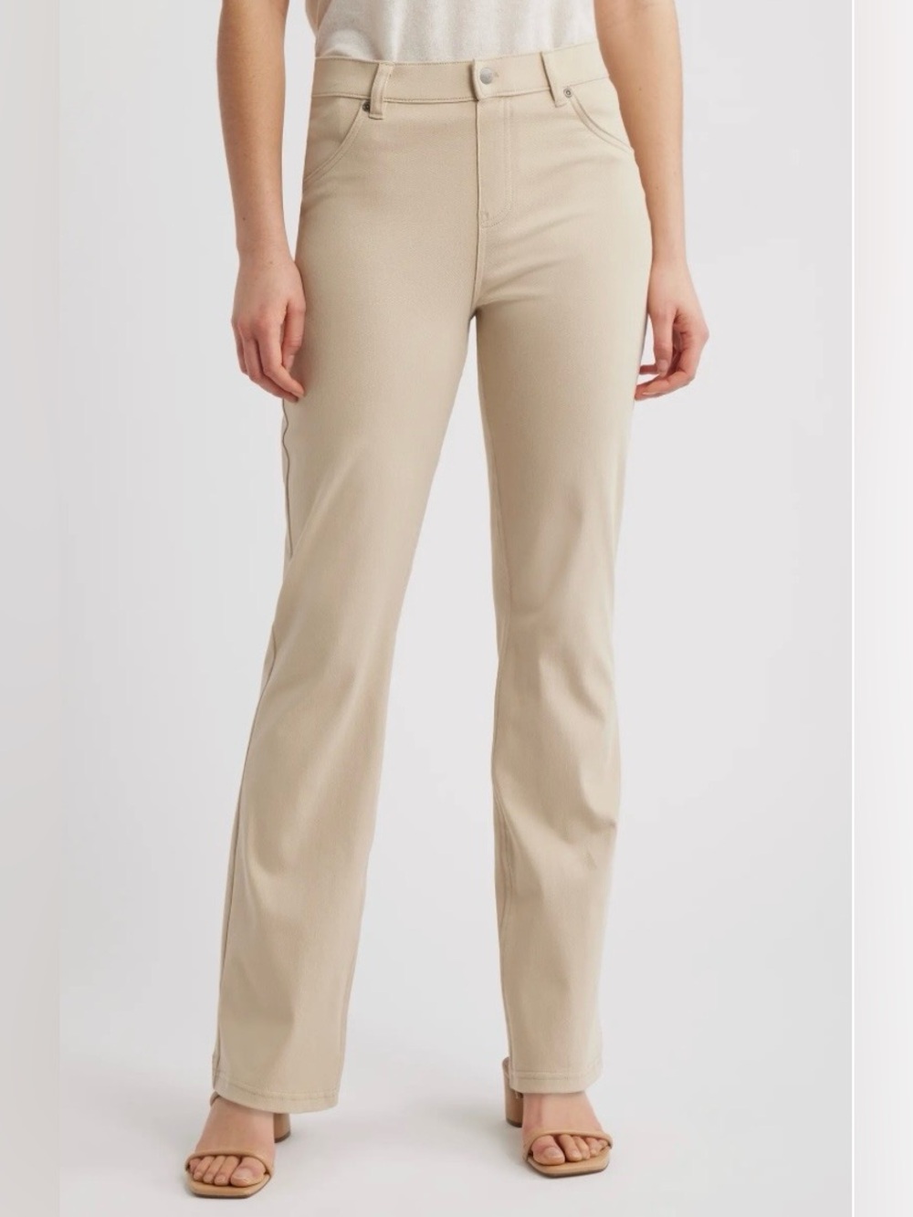 Hue ‘White Pepper’ Baby Bootcut Denim Leggings